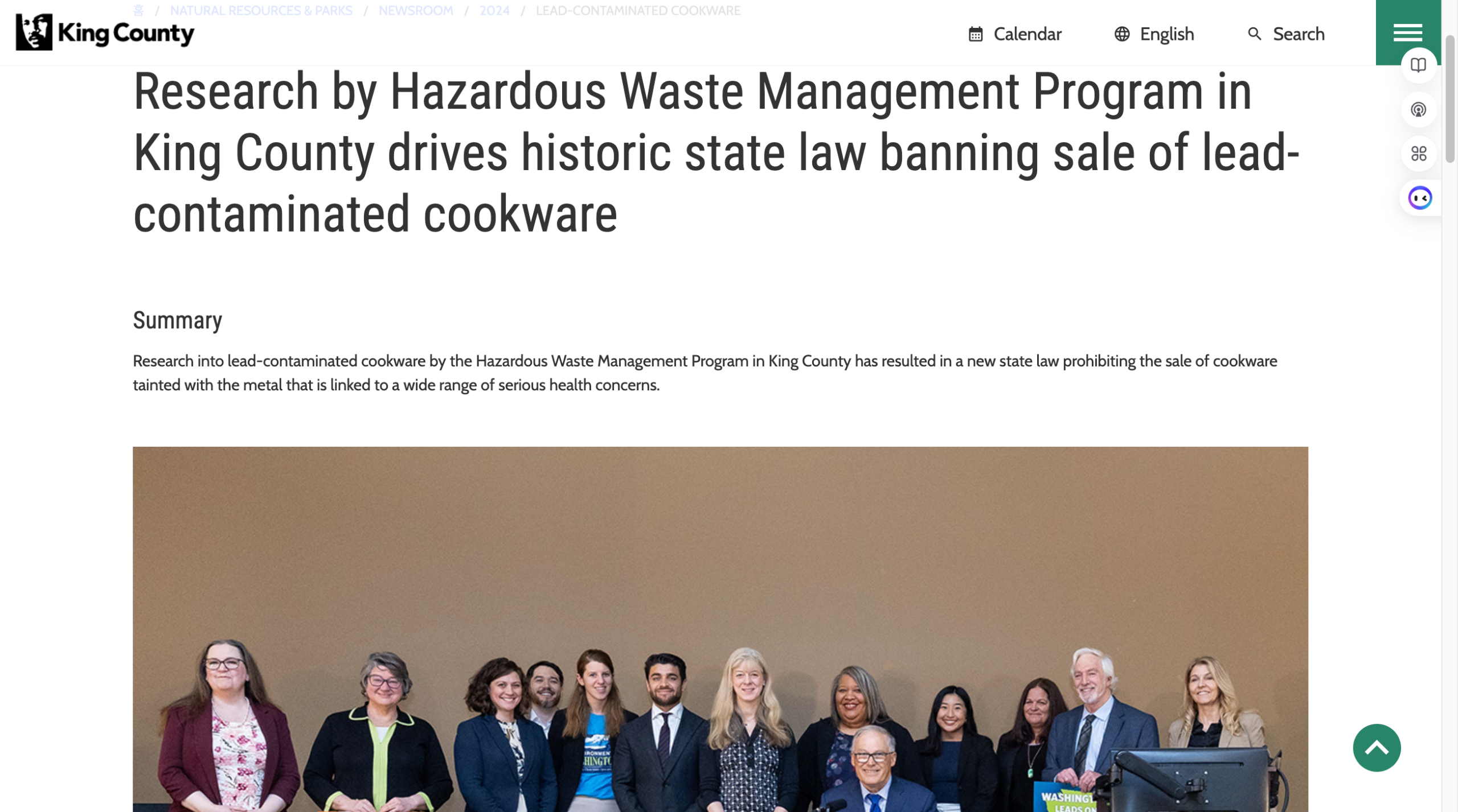 Research by Hazardous Waste Management Program in King County drives historic state law banning sale of lead-contaminated cookware